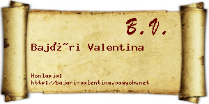 Bajári Valentina névjegykártya